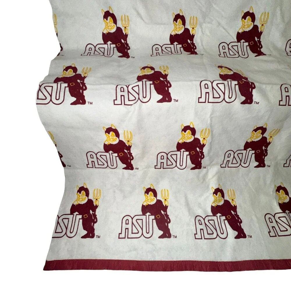 Rare Vintage Arizona State University Sun Devils Acrylic Throw Blanket 87 X 72